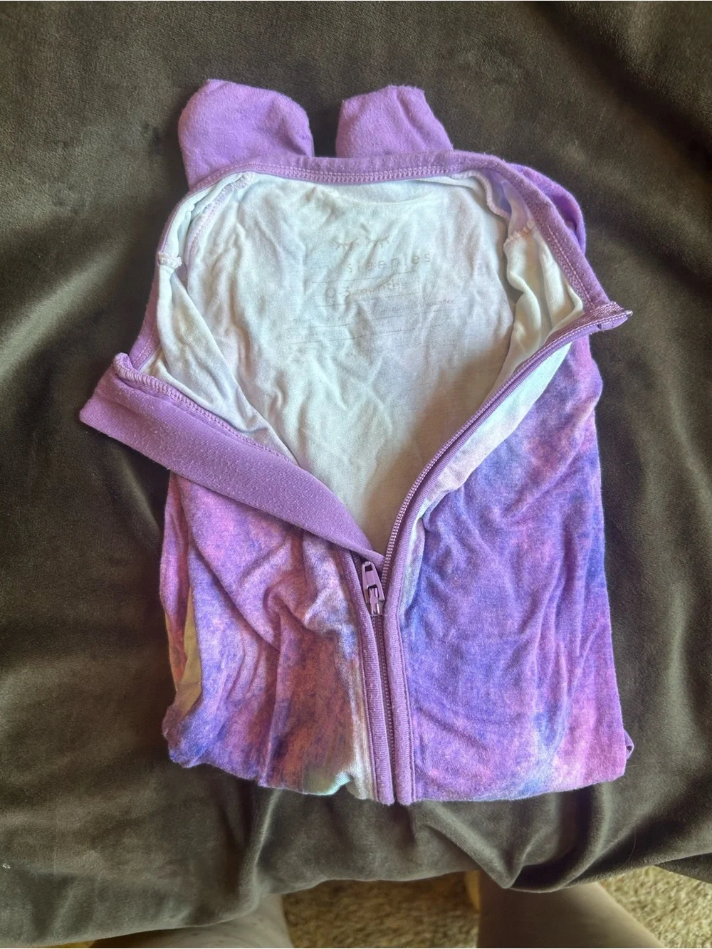 Little Sleepies Purple Tie-Dye Zipper One-Piece